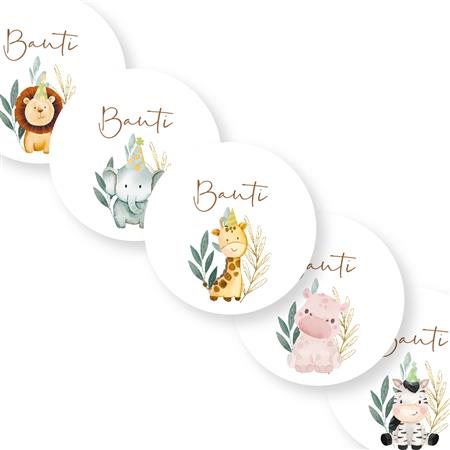 Tarjetitas redondas Baby Safari 20u Pers